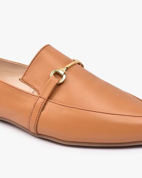 brown pointed toe loafers