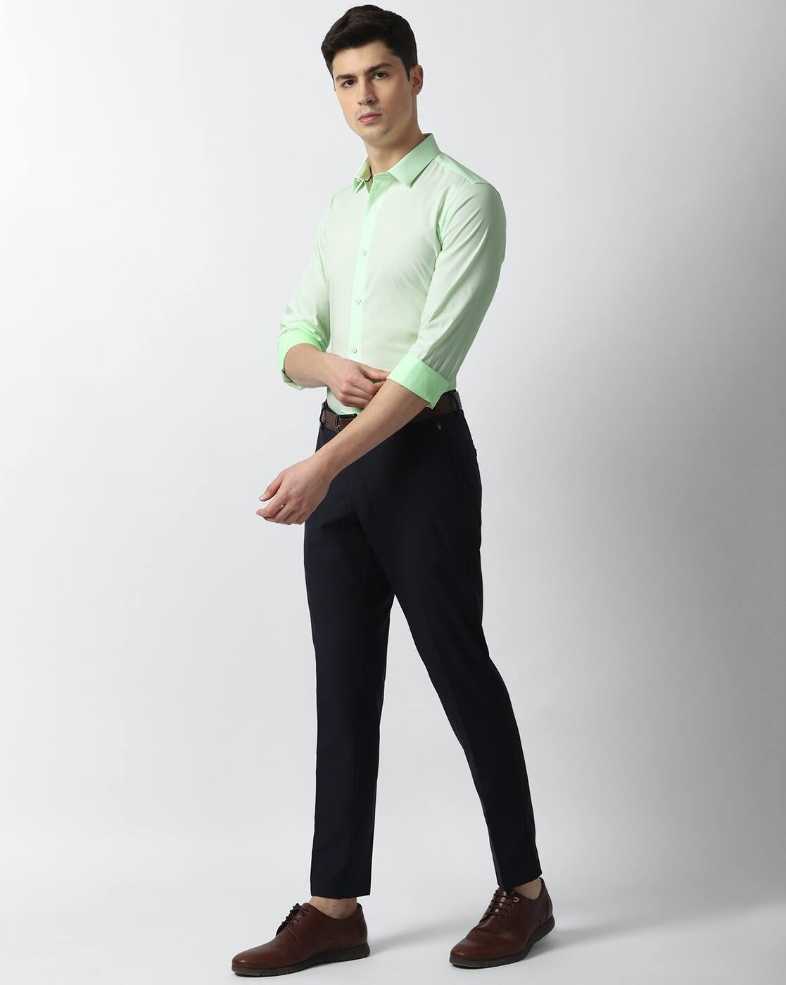 Buy Pista Green Shirts for Men by LOUIS 