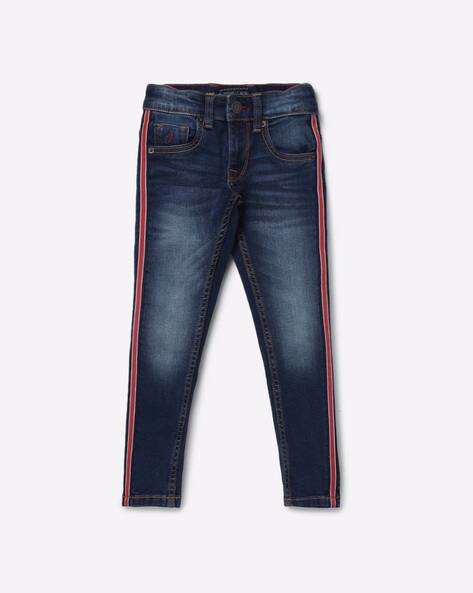 Washed Jeans with Button Closure