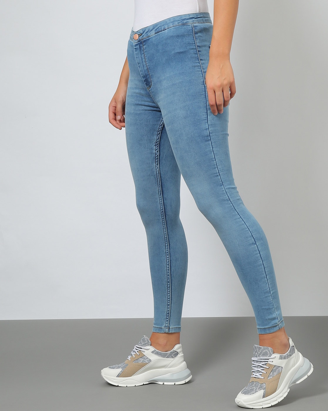 Buy Blue Jeans Jeggings For Women By Outryt Online Ajio Com