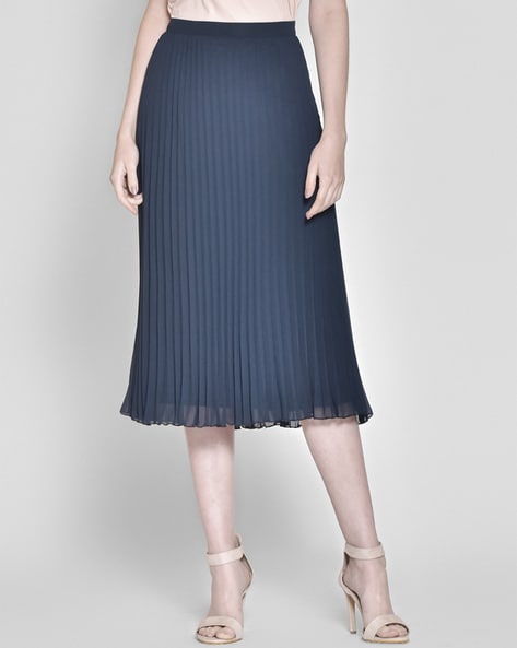 Solid Layered Pleated Skirts Elegant High Waist A Line Knee - Temu-suu.vn