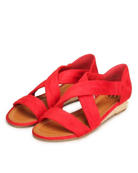 Buy Red Heeled Sandals for Women by Pavers England Online Ajio