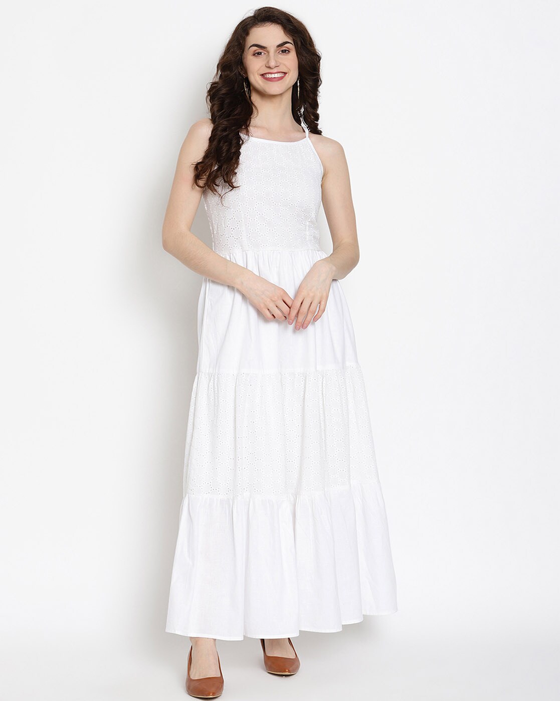 Pure White Cotton Maxi Dress - Absolutely Desi