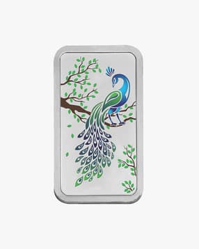 Kundan 20 G (999.9) Silver Colour Bar - Peacock