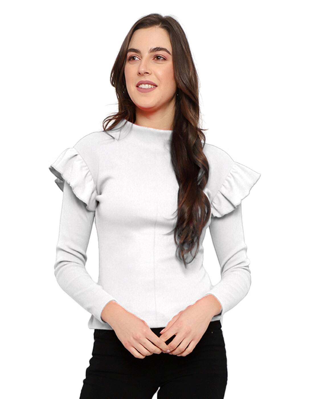 high round neck tops