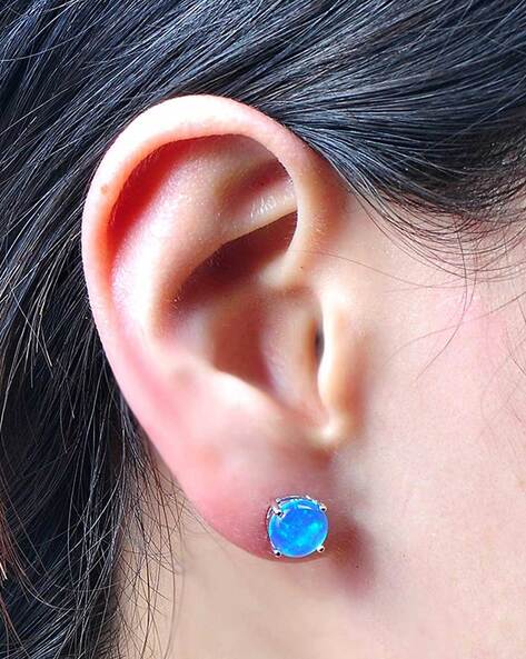 CARIBBEAN BLUE OPAL EARRINGS – The Inlay Artist