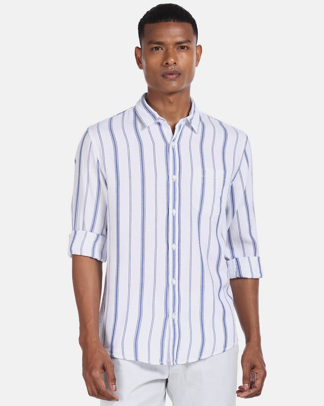 Buy White \u0026 Blue Shirts for Men by 
