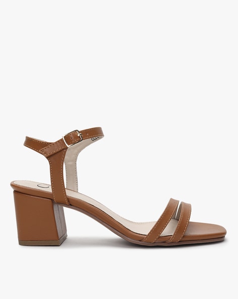 Tan 2024 thick heels