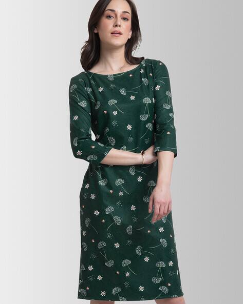 warehouse green verity ditsy floral dress