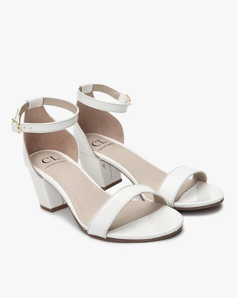 white ankle sandals