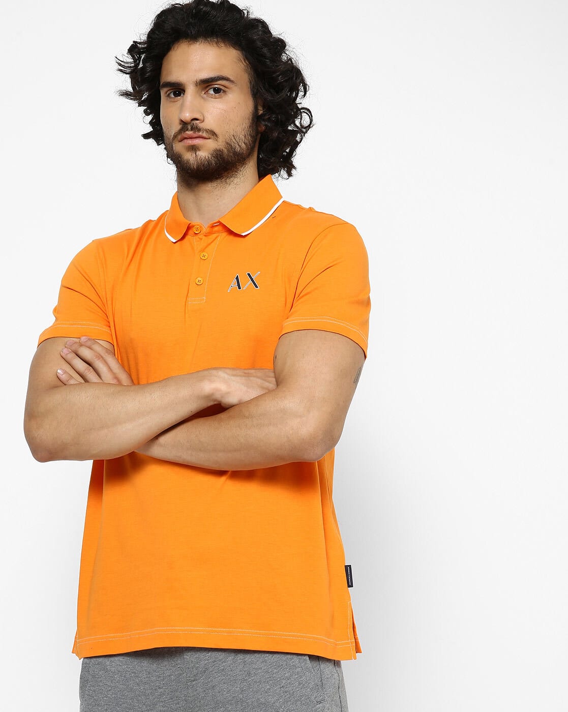 orange armani exchange shirt
