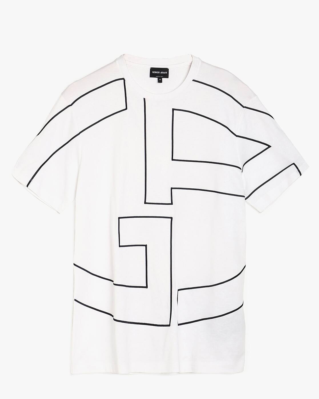 Buy GIORGIO ARMANI GA Logo Print Crew-Neck T-shirt | White Buy GIORGIO ARMANI GA Logo Print Crew-Neck T-shirt | White