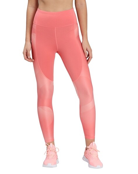 Puma Training modern sport leggings in peach with vertical logo