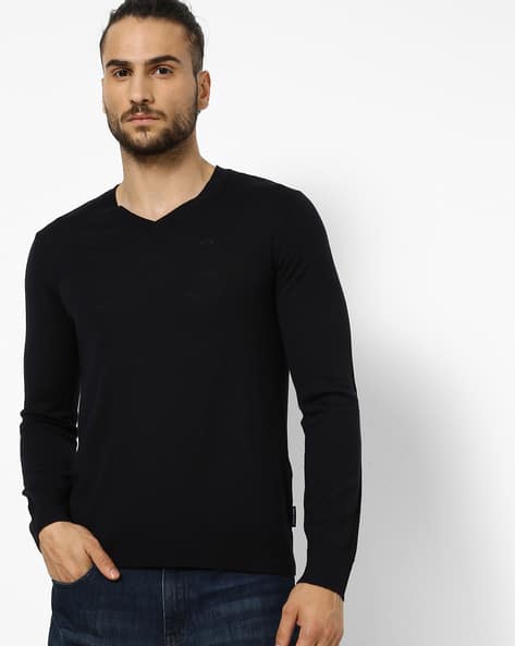 Buy Black Sweaters Cardigans for Men by ARMANI EXCHANGE Online - Main Image