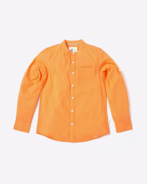 Shirt with Band Collar