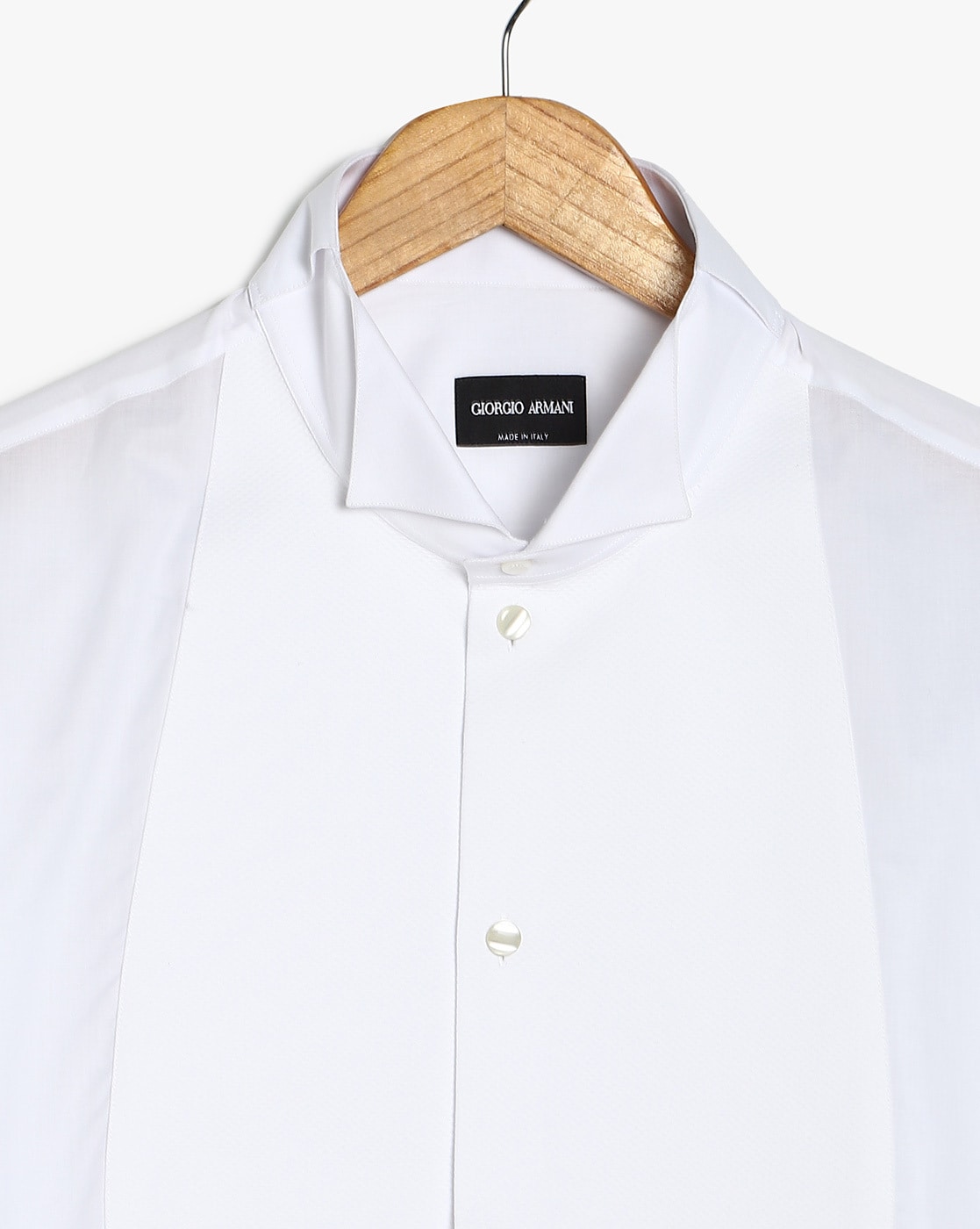 Buy GIORGIO ARMANI Tuxedo Shirt with Cutaway Collar White Color