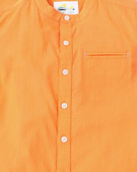 Shirt with Band Collar view 3