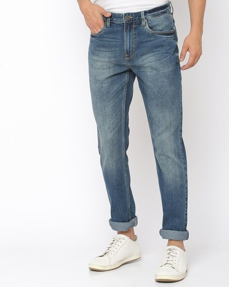 mens stonewash slim fit jeans