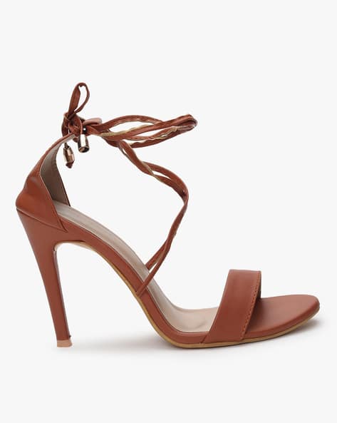 brown kitten heel sandals