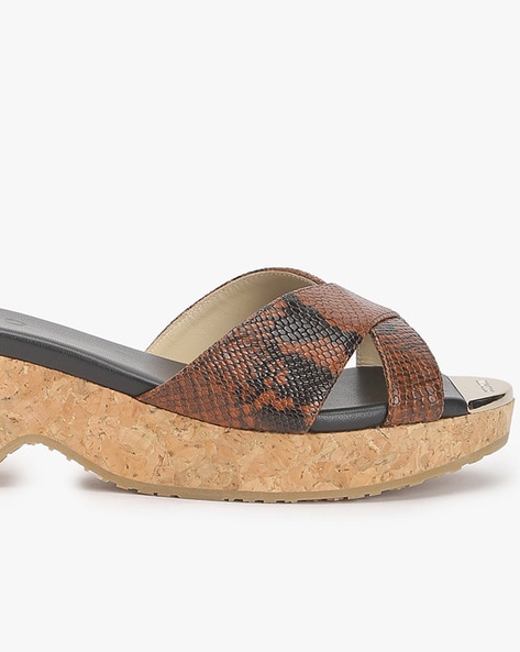 Snakeskin sandals wedge hot sale