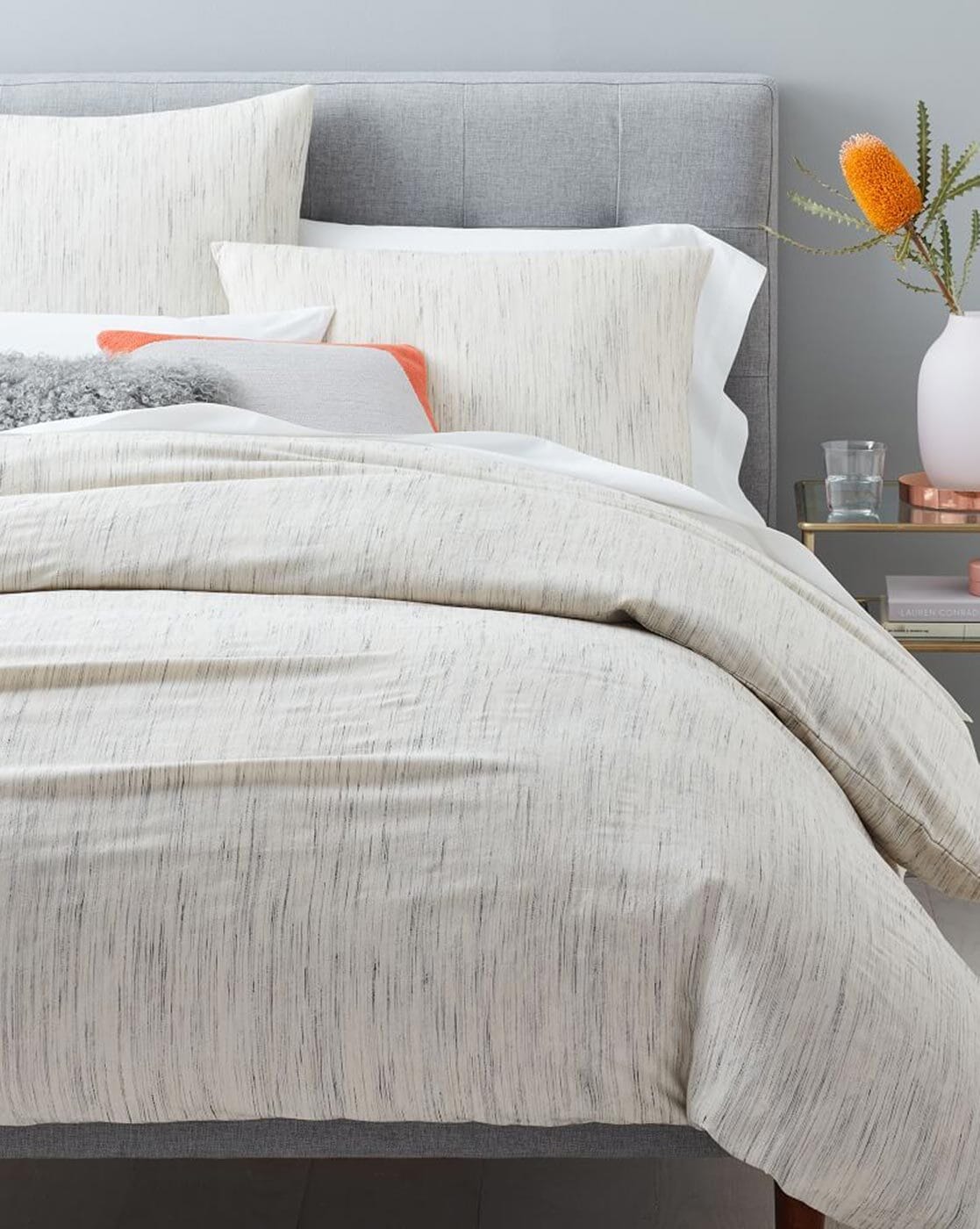 King West Elm duvet Malange popular jaquard washed