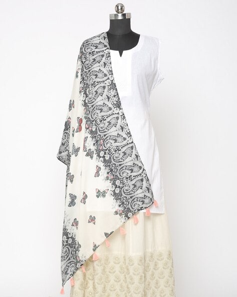 Printed Scarf with Tasselled Edges Price in India