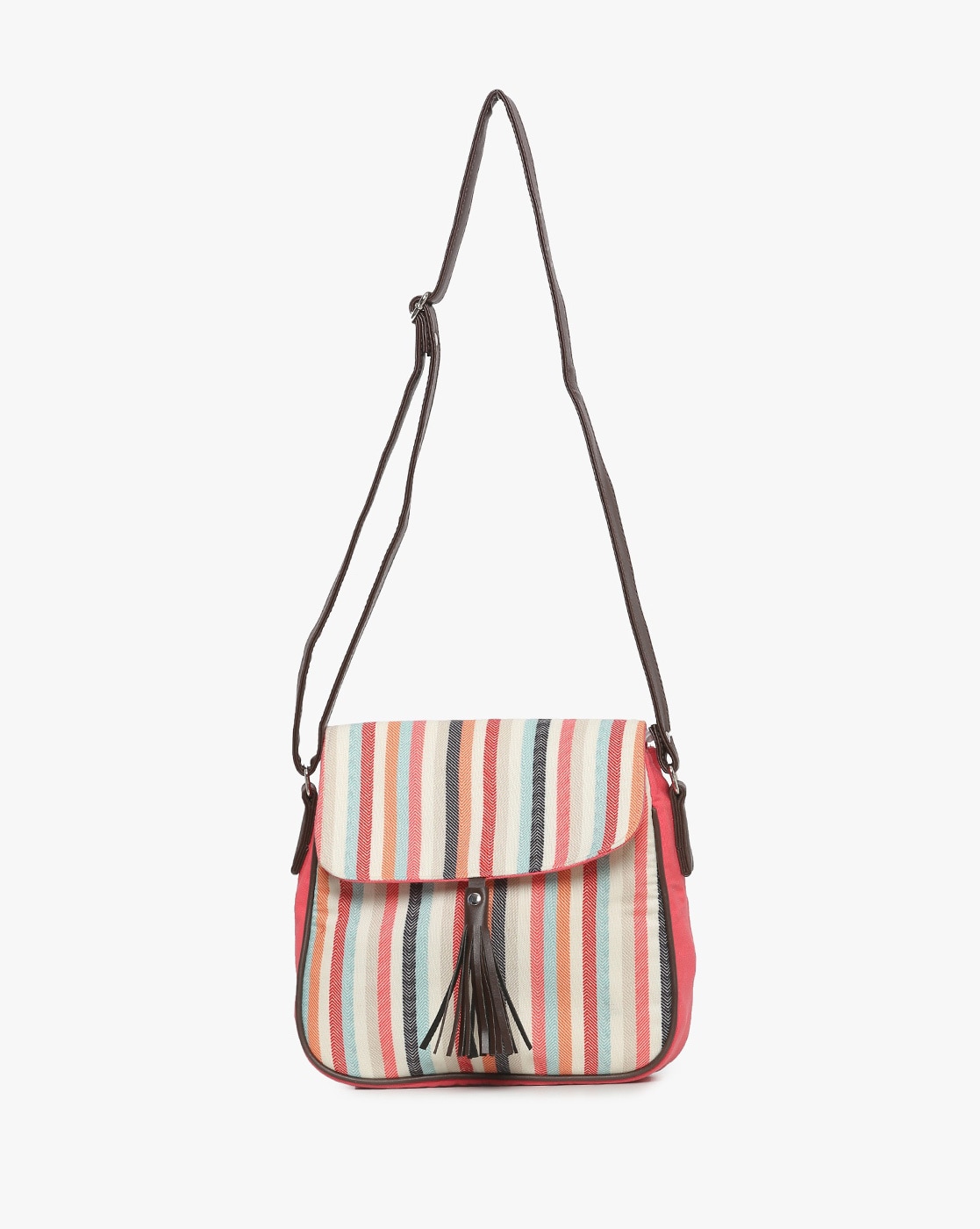 Chandrakala Recommends : DNMX Striped Sling Bag with Flap Closure
