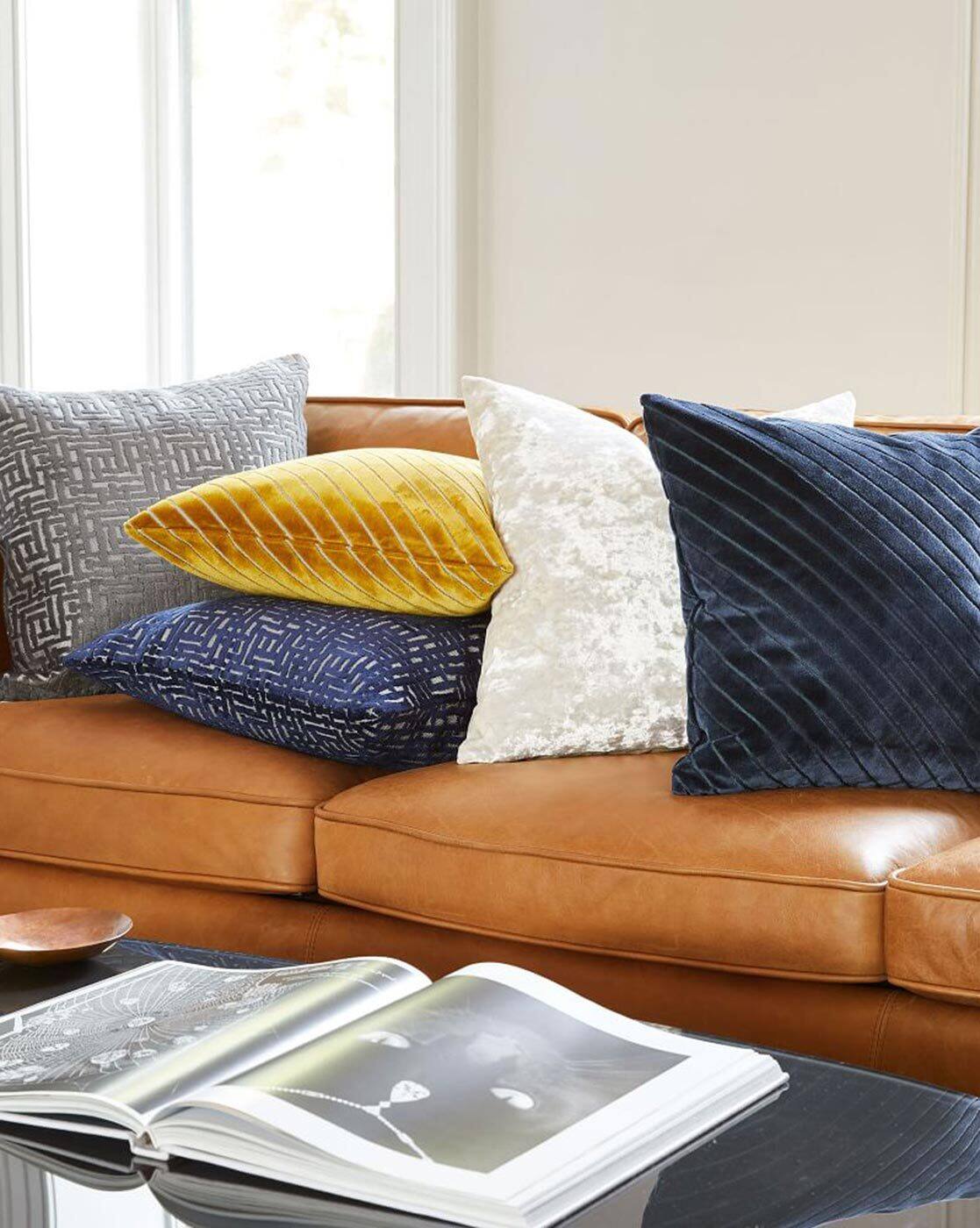 Buy West Elm Allover Crosshatch Jacquard Velvet Lumbar Pillow