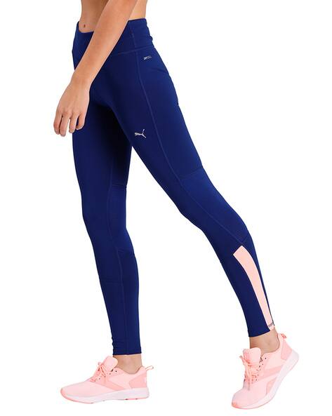 blue and yellow puma leggings