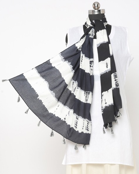 Printed Scarf with Tassels Price in India