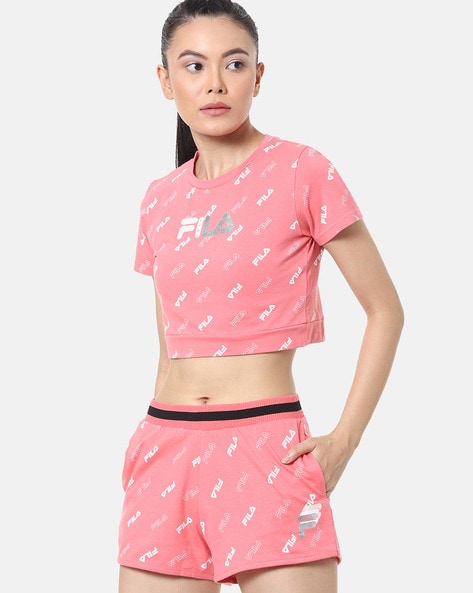 Fila pink hot sale crop top