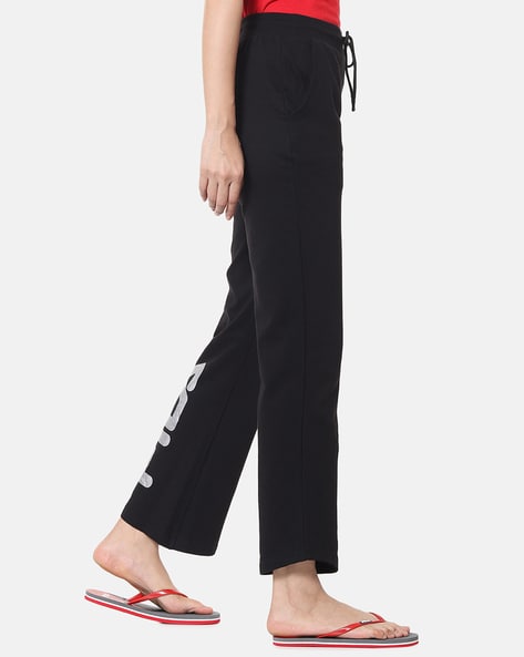 Flared Track Pants with Drawstring Waist