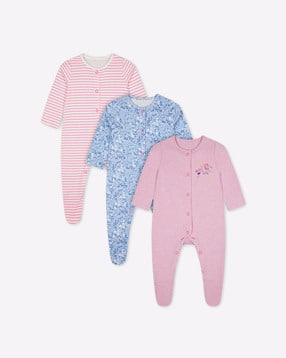 Pack of 3 Printed Sleepsuits-image-28