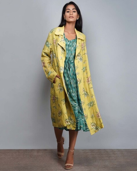 Yellow 2025 floral coat