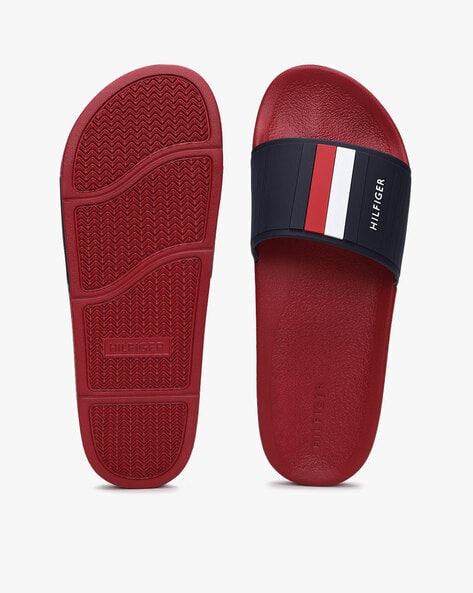 Red tommy 2024 hilfiger slides