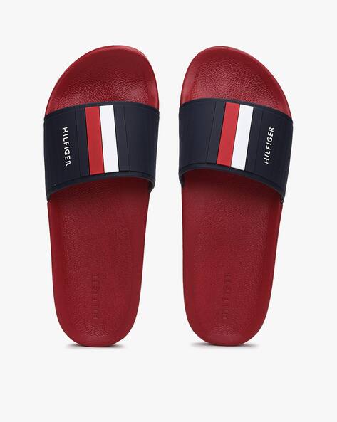 red tommy hilfiger slides