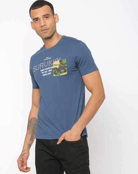 Buy Navy Blue Tshirts for Men by DNMX 