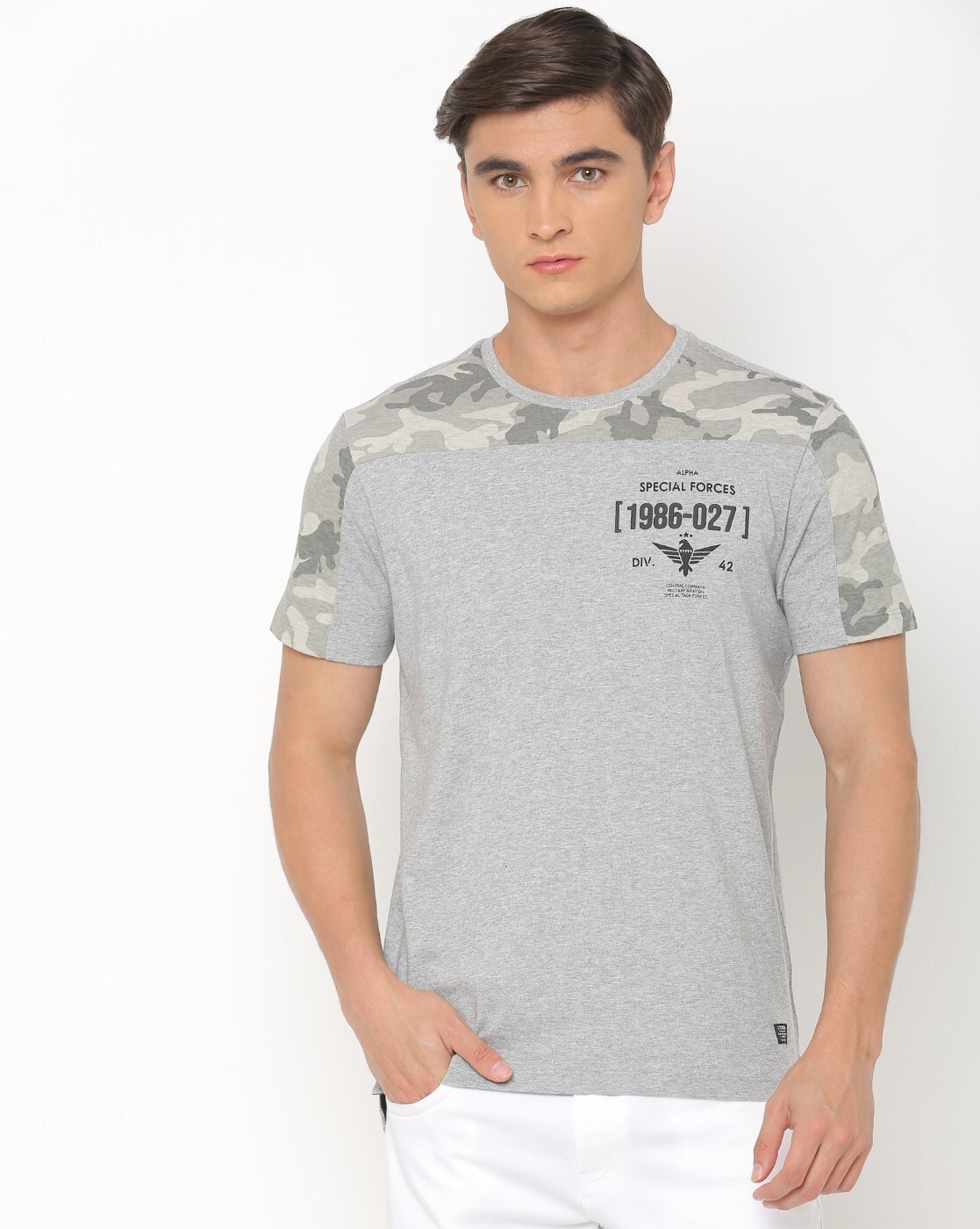 Buy Grey Tshirts for Men by DNMX Online