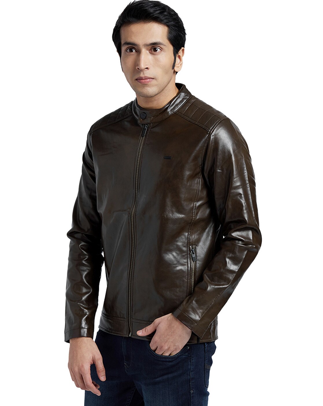 Buy Parx Men Black Solid Biker Jacket - Jackets for Men 2253650 | Myntra