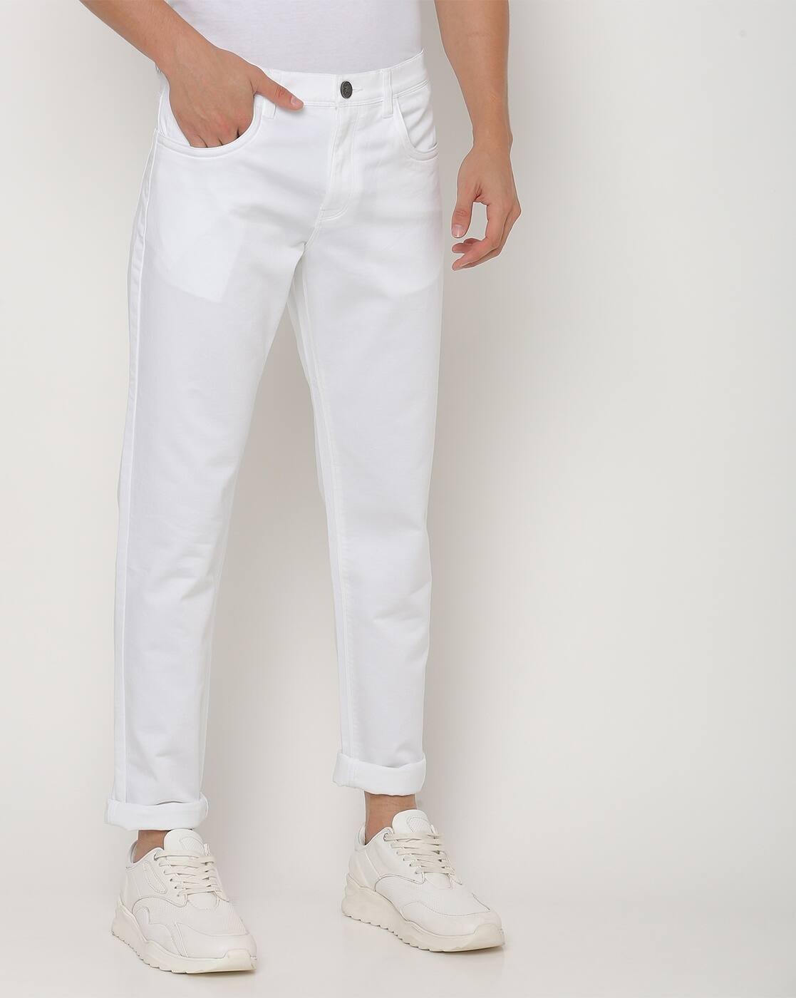 Buy White Trousers \u0026 Pants for Men by 
