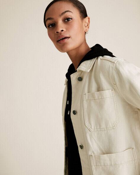 marks and spencer white jacket