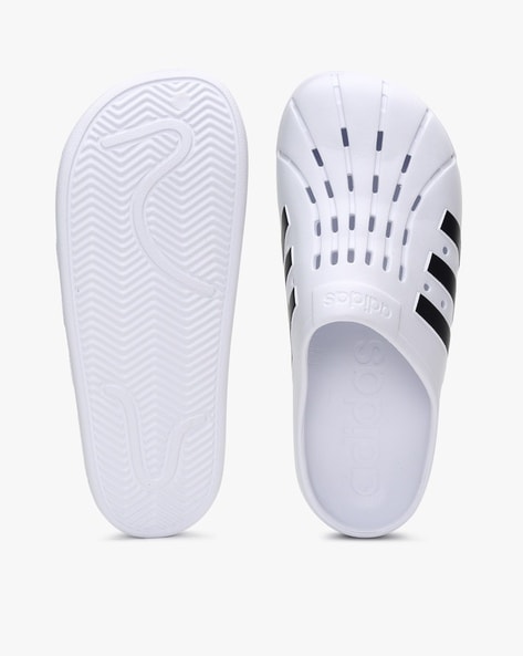 Adidas adilette clogs discount white