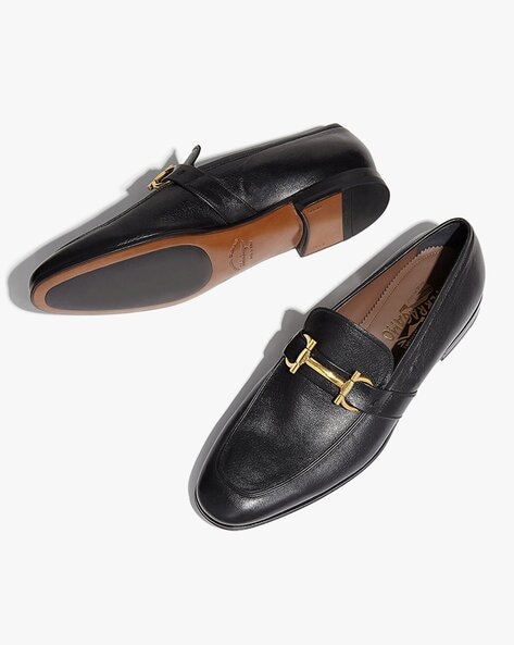 sherman gancini bit leather loafers