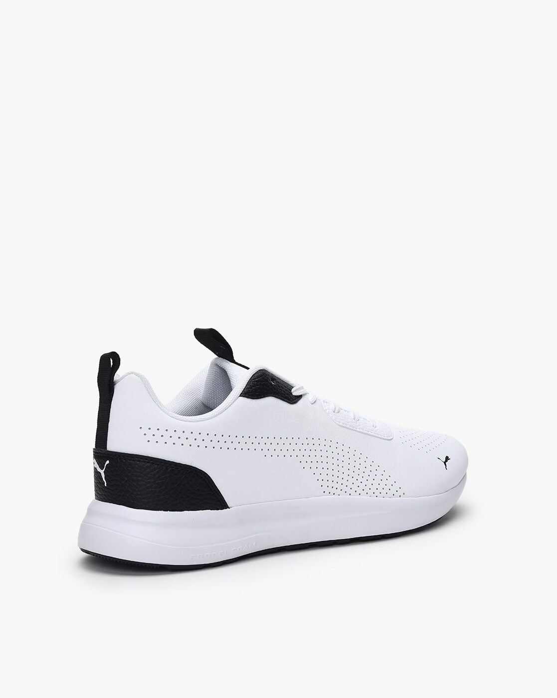 puma men's perforated low idp white running shoes