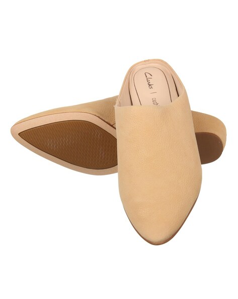 clarks suede mules