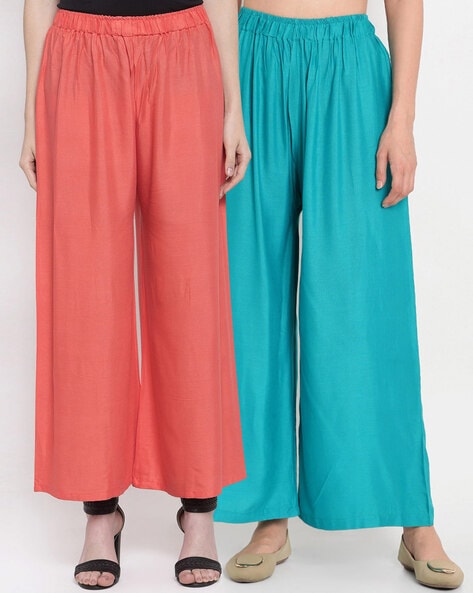 Pack of 2 Flared Palazzos Price in India