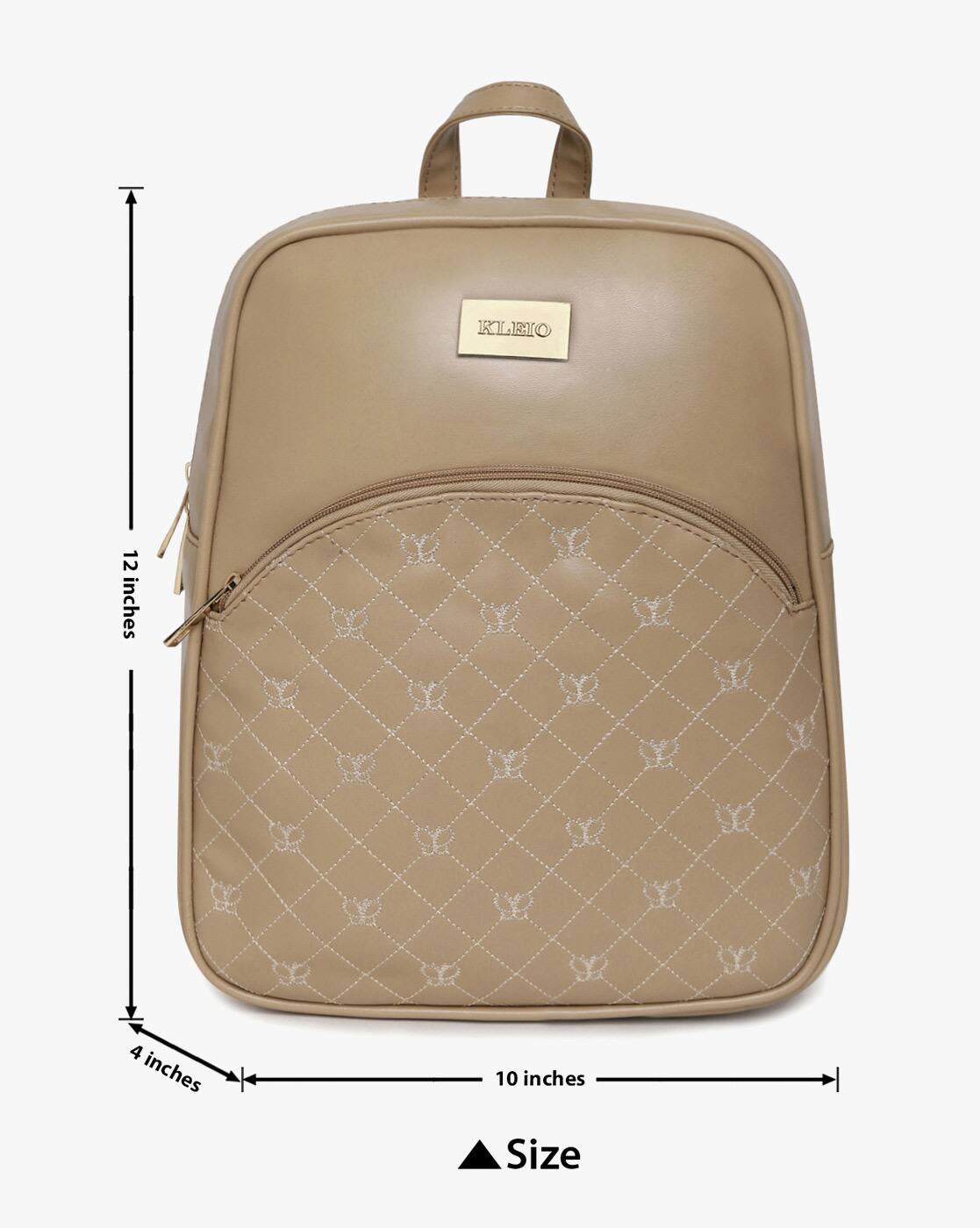 beige travel backpack