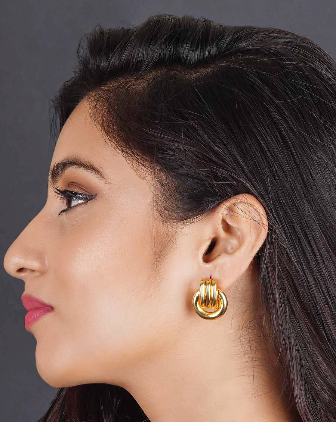 Buy Gold Earrings for Women by Queen Be 