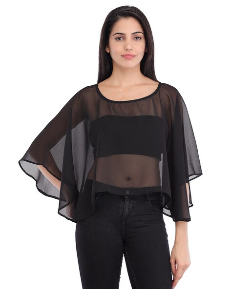 Buy Black Tops for Women by COTTINFAB Online