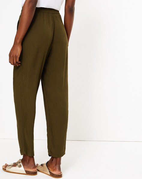 Buy Green Trousers & Pants for Women by Marks & Spencer Online